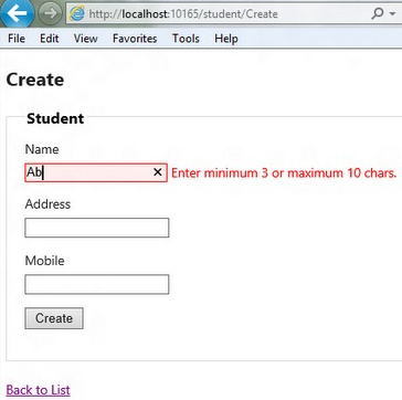 Enter minimum 3 or maximum 10 chars